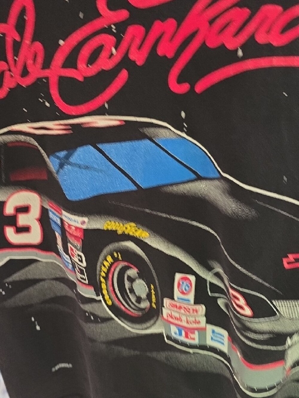 Vintage RARE Dale Earnhardt Racing Graphic Tee - Black with Red & Blue SIZE XL - Picture 14 of 15